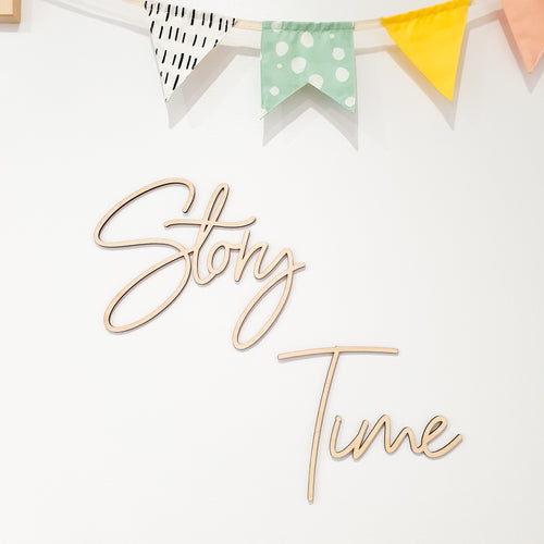 Story Time Wooden Script Wall Sign