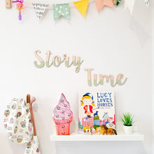 Load image into Gallery viewer, Half Painted Wooden Story Time Wall Lettering