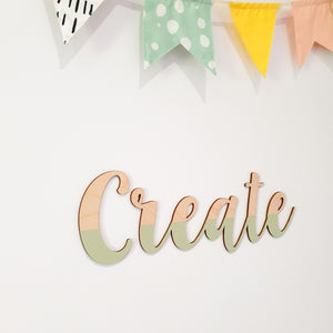 Half Painted Wooden Create Wall Sign