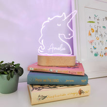Load image into Gallery viewer, Photograph of personalised unicorn night light by The Crafty Stag