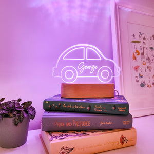 Photograph of personalised car bedside light by The Crafty Stag