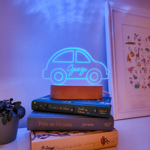 Photograph of personalised car kids night light by The Crafty Stag