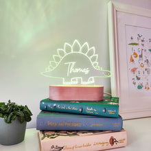 Load image into Gallery viewer, Photograph of personalised night light dinosaur by The Crafty Stag