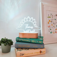 Load image into Gallery viewer, Photograph of dinosaur personalised bedside light by The Crafty Stag