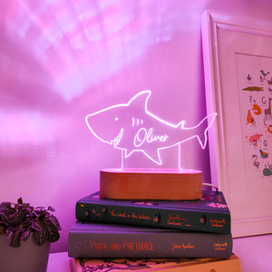 Photograph of shark personalised night light by The Crafty Stag