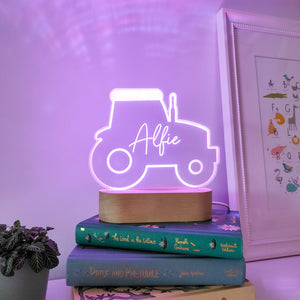 Photograph of tractor personalised night light by The Crafty Stag