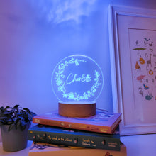 Load image into Gallery viewer, Photograph of children&#39;s floral night light by The Crafty Stag