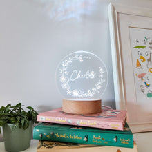 Load image into Gallery viewer, Photograph of children&#39;s personalised night light by The Crafty Stag