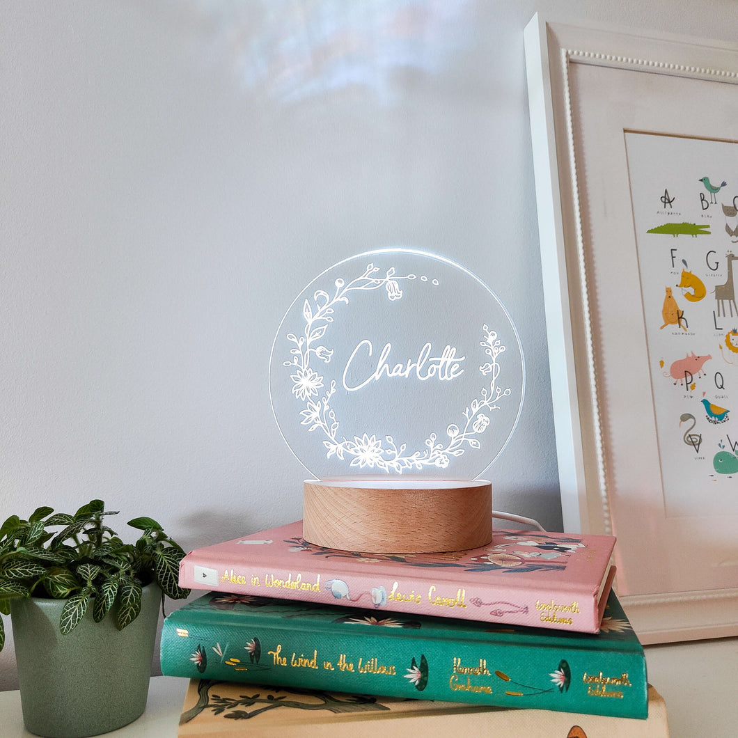Photograph of children's personalised night light by The Crafty Stag