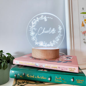 Photograph of personalised birthday gift night light by The Crafty Stag