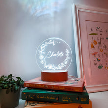 Load image into Gallery viewer, Photograph of personalised night light for children by The Crafty Stag