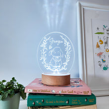 Load image into Gallery viewer, Photograph of personalised bunny night light by The Crafty Stag
