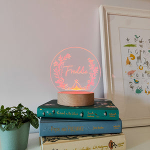 Photograph of personalised night light explorer design by The Crafty Stag