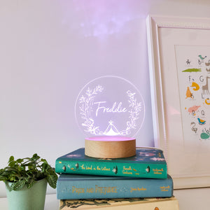 Photograph of personalised kids explorer night light by The Crafty Stag