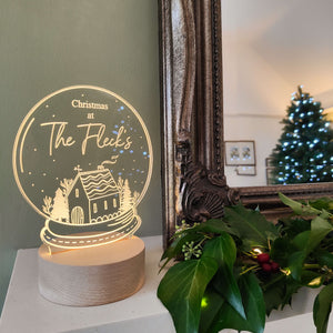 Personalised Family Snow Globe Christmas Light
