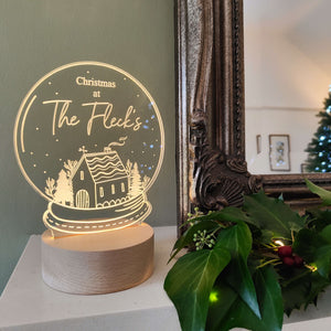 Personalised Family Snow Globe Christmas Light