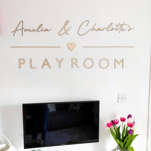 Personalised Playroom Wooden Wall Sign