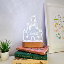 Load image into Gallery viewer, Photograph of personalised princess castle night light by The Crafty Stag