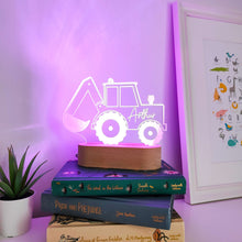 Load image into Gallery viewer, Photograph of personalised digger tractor night light by The Crafty Stag