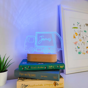 Photograph of personalised bin lorry bedside light by The Crafty Stag