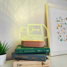 Load image into Gallery viewer, Photograph of bin lorry personalised night light by The Crafty Stag