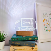 Load image into Gallery viewer, Photograph of personalised bin lorry bedroom light by The Crafty Stag
