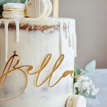 Load image into Gallery viewer, Cake Name Charm and Cross Topper Set