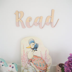 Wooden Painted Read Wall Lettering